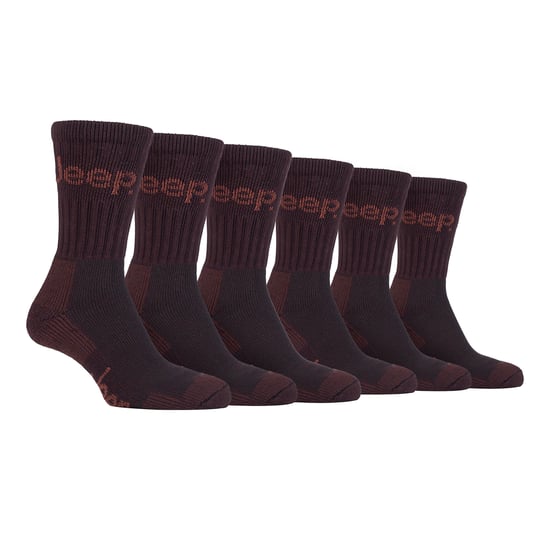 6 Pares de Calcetines de Senderismo de Algodón de Lujo con Amortiguación para Hombre - Image 1