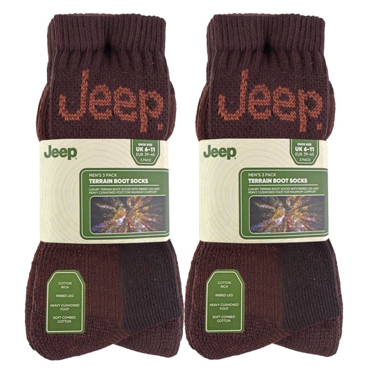 6 Pares de Calcetines de Senderismo de Algodón de Lujo con Amortiguación para Hombre - Image 2
