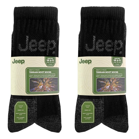 6 Pares de Calcetines de Senderismo de Algodón con Acolchado de Lujo para Hombre - Image 2