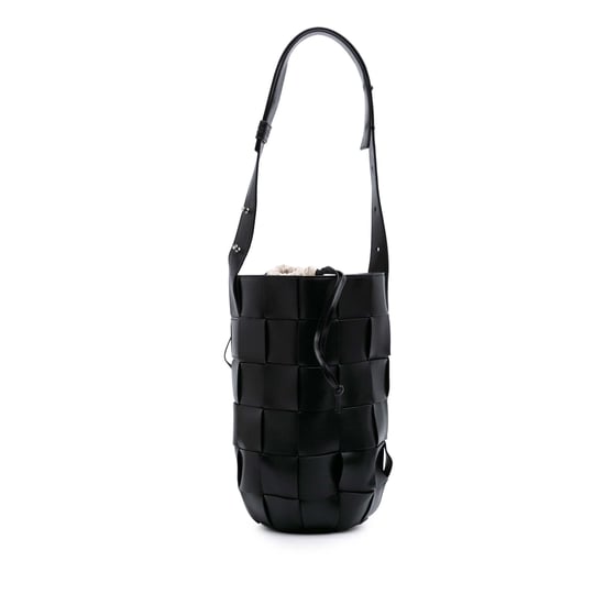 Bolsa de cuero tejido tipo pouch bucket - Image 1