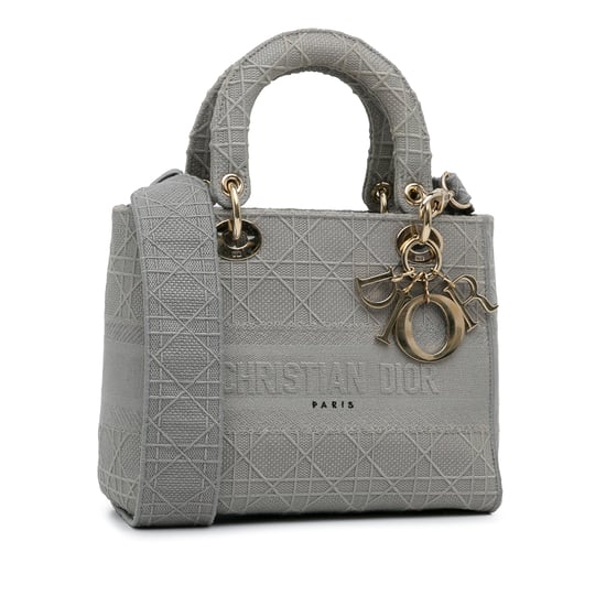 Bolso Mini Caro de Dior en Lona Gris Grabada - Image 2