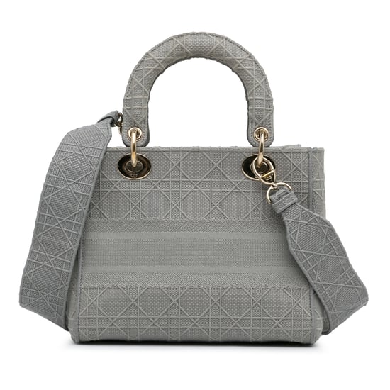 Bolso Mini Caro de Dior en Lona Gris Grabada - Image 4