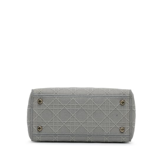 Bolso Mini Caro de Dior en Lona Gris Grabada - Image 5