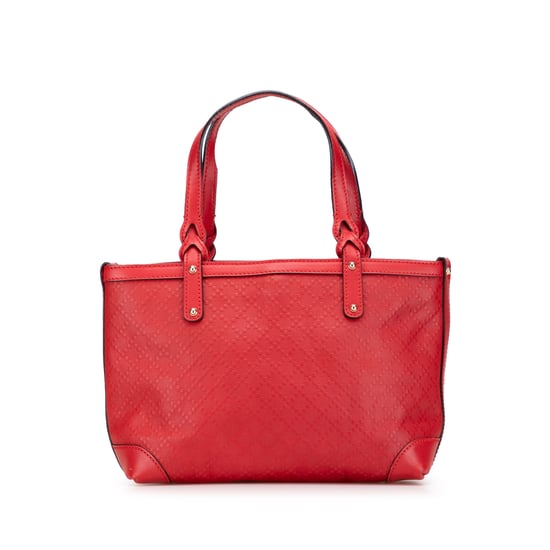 Bolso de mano con asas de cuero rojo - Image 1
