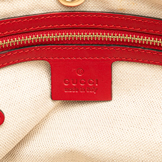 Bolso de mano con asas de cuero rojo - Image 5
