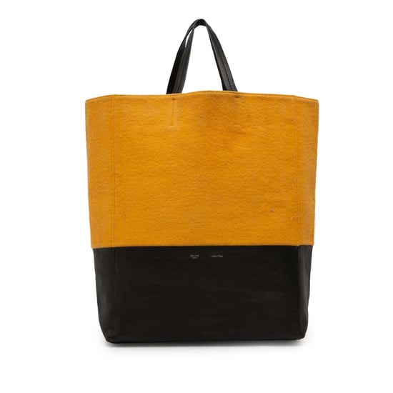 Bolso Tote de Cuero y Lana a Rayas - Image 1