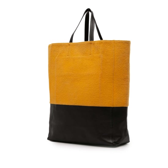 Bolso Tote de Cuero y Lana a Rayas - Image 2