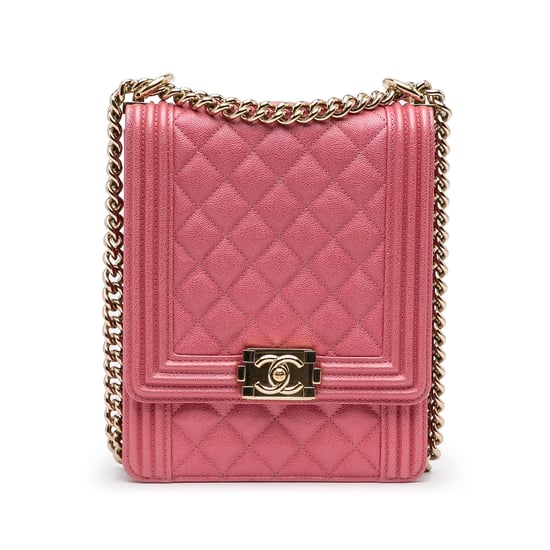 Boy Chanel Bandolera de Cuero Rosa - Image 1