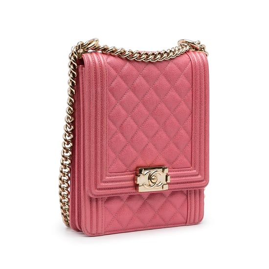 Boy Chanel Bandolera de Cuero Rosa - Image 2