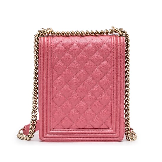 Boy Chanel Bandolera de Cuero Rosa - Image 3