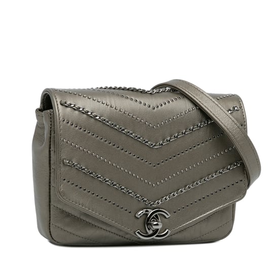 Bolso Crossbody Chanel 19 de Cuero Gris - Image 2