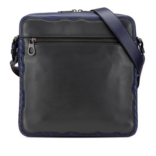 Bolso de cuero cruzado tejido - Image 1