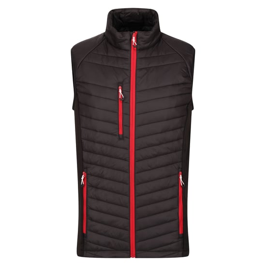 Regatta Mens Navigate Quilted Hybrid Gilet (Black/Classic Red) - Image 1