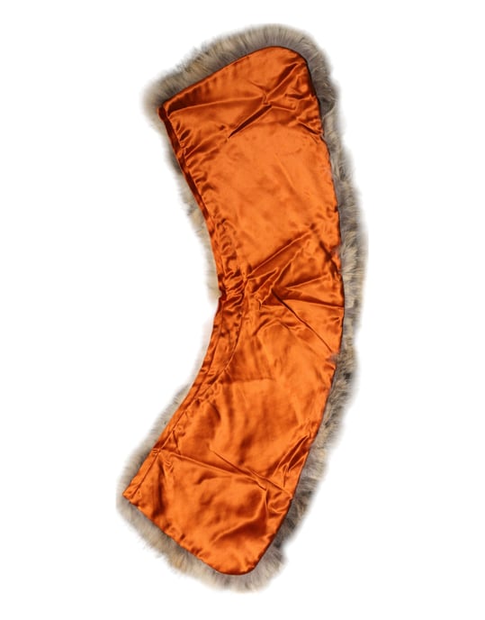 Gorro de hombro de piel sintética marrón con bufanda de cuello - Image 2