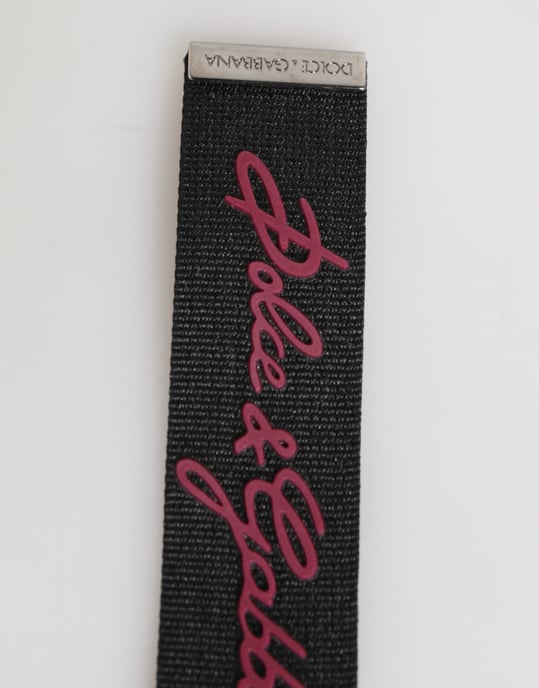 Llavero de Hombres con Logo DG de Poliéster Negro Burdeos - Image 3