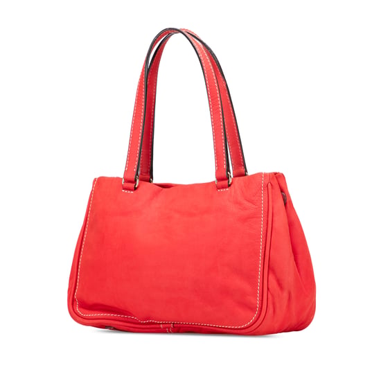 Bolso de mano de cuero rojo con borlas - Image 2