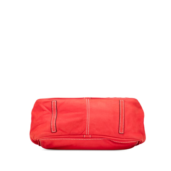 Bolso de mano de cuero rojo con borlas - Image 3