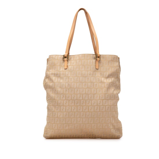 Bolso Tote con Logo Fendi Beige - Image 1