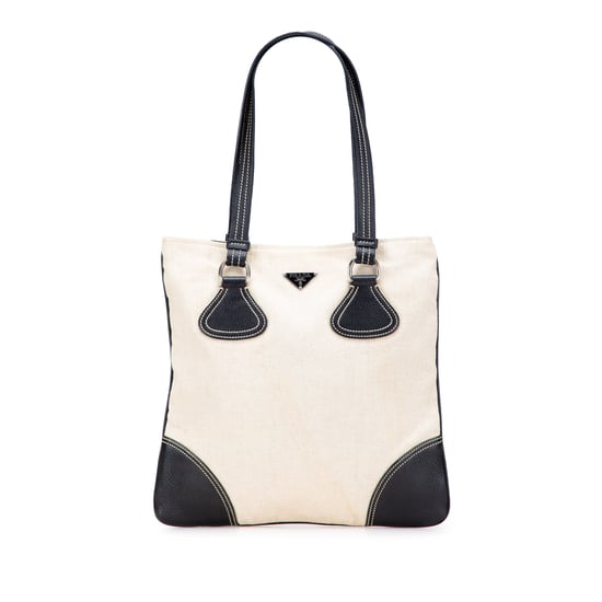 Bolso Tote de Lona con Detalles de Cuero - Image 1