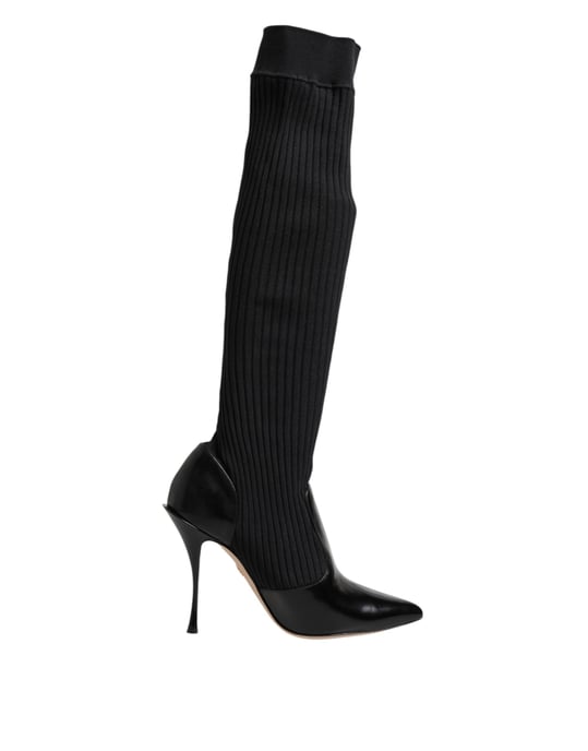 Botas de tacón altas de punto - Image 1