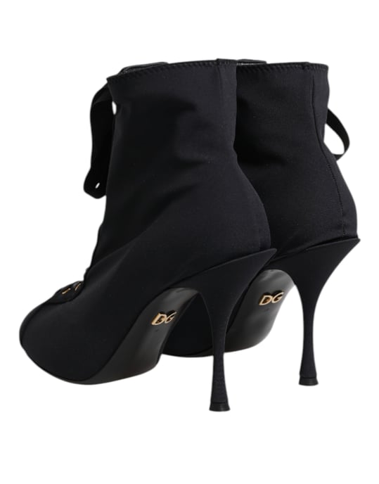 Botines de tacón con punta descubierta y cordones - Image 5