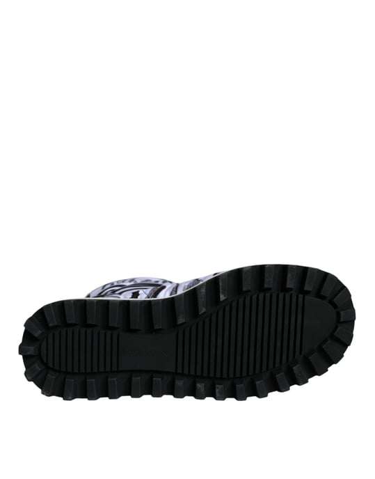 Botas Acolchadas Negro Blanco Estampado Graffiti - Image 6