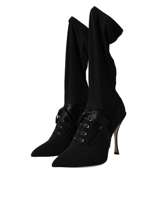 Botas de calcetín con cordones negras Dolce Gabbana - Image 3