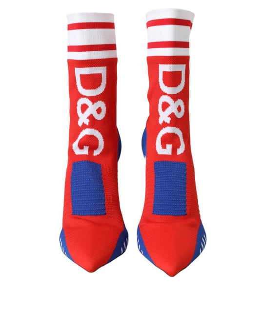 Botines de calcetín de punto Rojo Azul estilo - Image 2