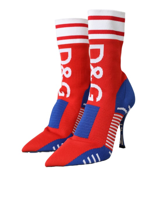 Botines de calcetín de punto Rojo Azul estilo - Image 3