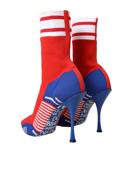 Botines de calcetín de punto Rojo Azul estilo - Image 4