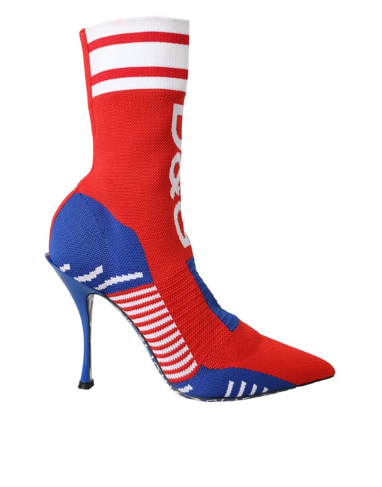 Botines de calcetín de punto Rojo Azul estilo - Image 5