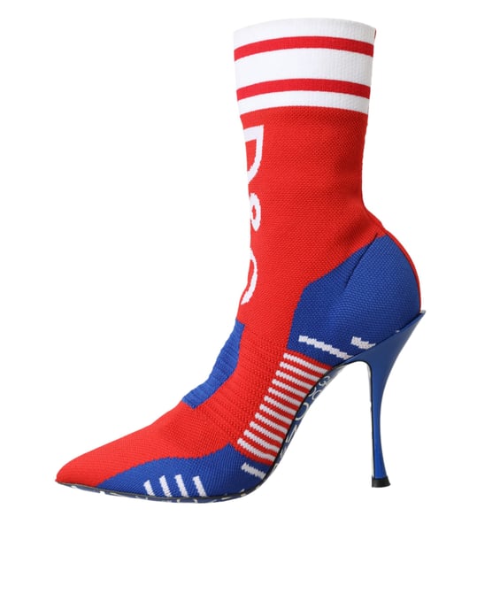 Botines de calcetín de punto Rojo Azul estilo - Image 6