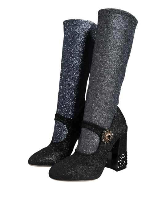 Zapatos de charol con brillantina Mary Jane negros - Image 3
