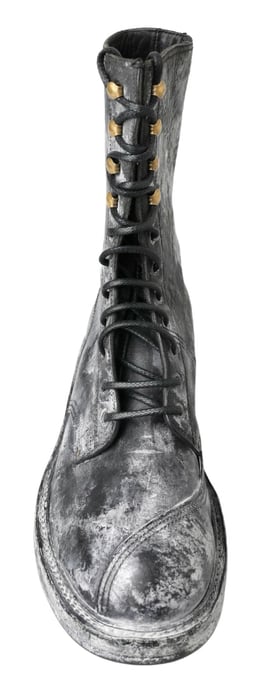 Botas de cuero desgastado con cordones - Image 4