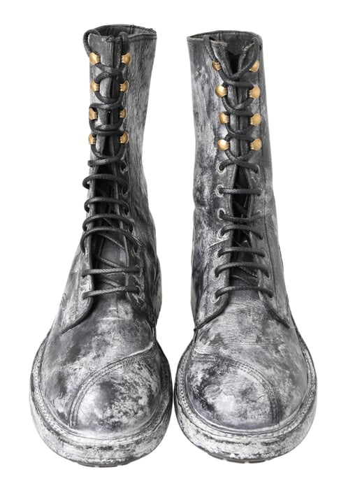 Botas de cuero desgastado con cordones - Image 5