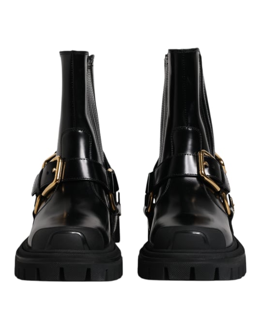 Botines de Cuero Negros con Hebilla - Image 2