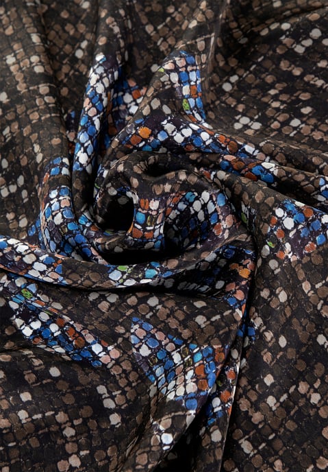 Wittchen Woman Pañuelo de seda para mujer con estampados marrones y azules seda - Image 3