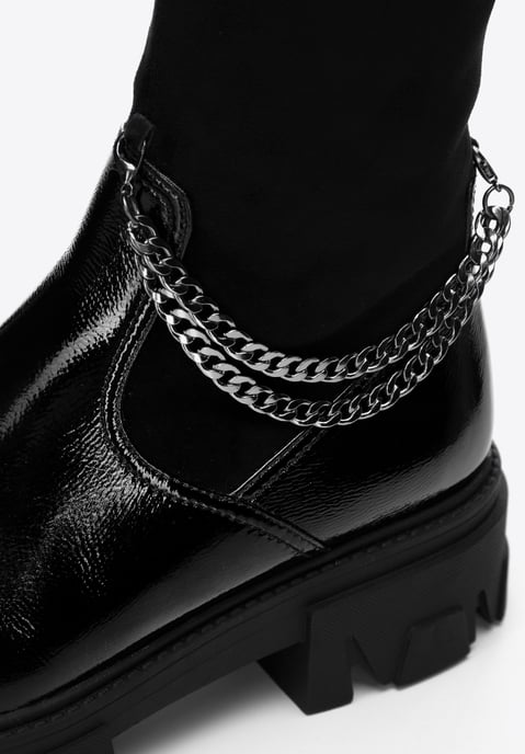 Botas altas de charol para mujer Wittchen con cadena - Image 6