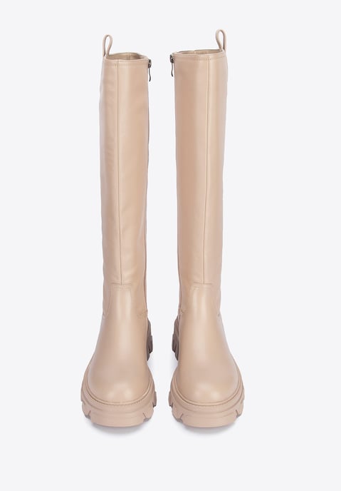 Botas de piel para mujer Wittchen con suela gruesa, color beige - Image 2