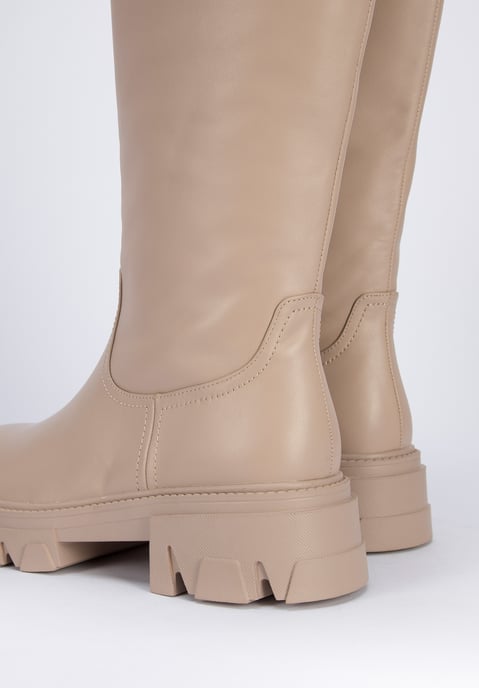 Botas de piel para mujer Wittchen con suela gruesa, color beige - Image 5