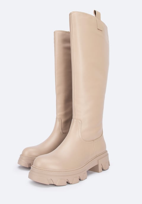 Botas de piel para mujer Wittchen con suela gruesa, color beige - Image 6