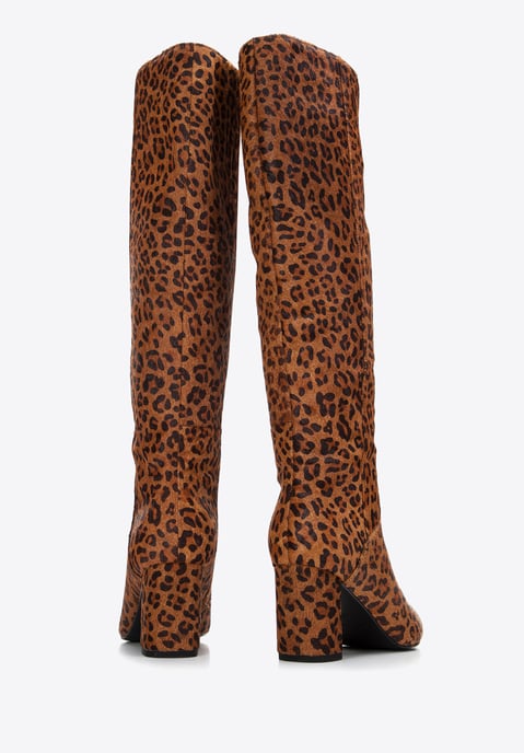 Botas de mujer Wittchen de piel con pelo en estampado animal - Image 3