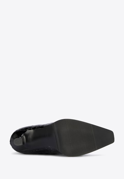 Botas de tacón alto de piel de cocodrilo para mujer de Wittchen, color negro - Image 4