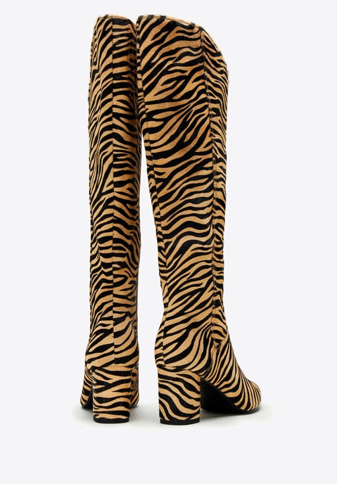 Botas de mujer Wittchen de piel con pelo en estampado animal - Image 3