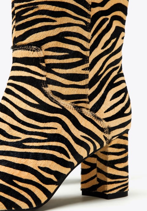 Botas de mujer Wittchen de piel con pelo en estampado animal - Image 5