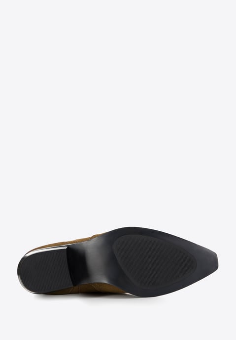 Botas vaqueras Wittchen de ante para mujer con bordado, cortas - Image 4
