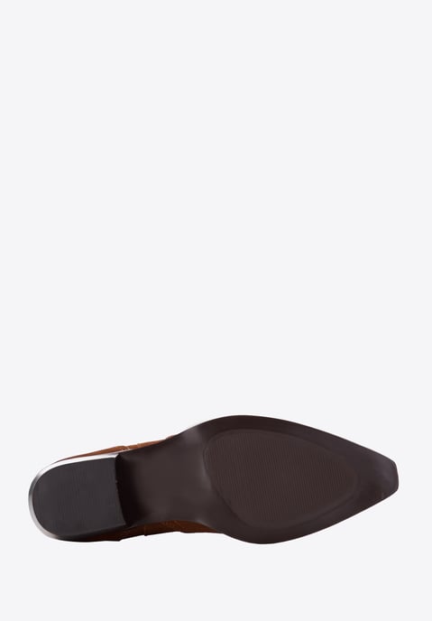 Botas vaqueras Wittchen de ante para mujer con bordado, cortas - Image 4