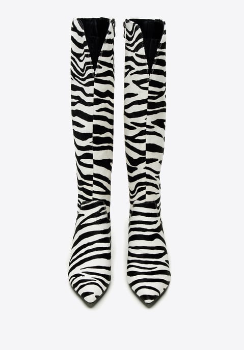 Botas de mujer Wittchen de piel con pelo con estampado animal - Image 2