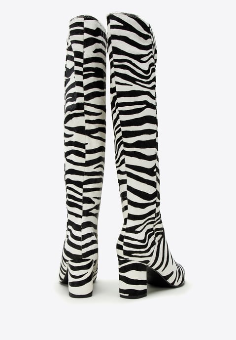 Botas de mujer Wittchen de piel con pelo con estampado animal - Image 3