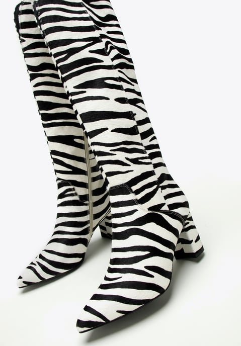 Botas de mujer Wittchen de piel con pelo con estampado animal - Image 5